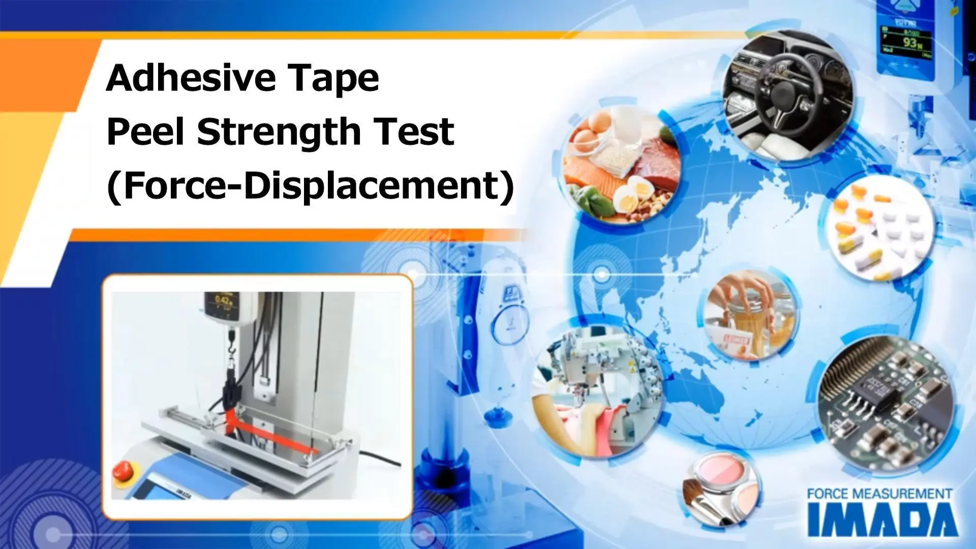 Adhesive tape peel strength test (Force-Displacement)